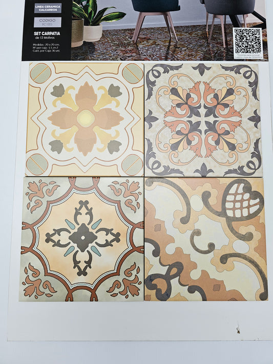 Set Carpatia (12 Motivos ) - 20 x 20 cm - Ceramica - 1era