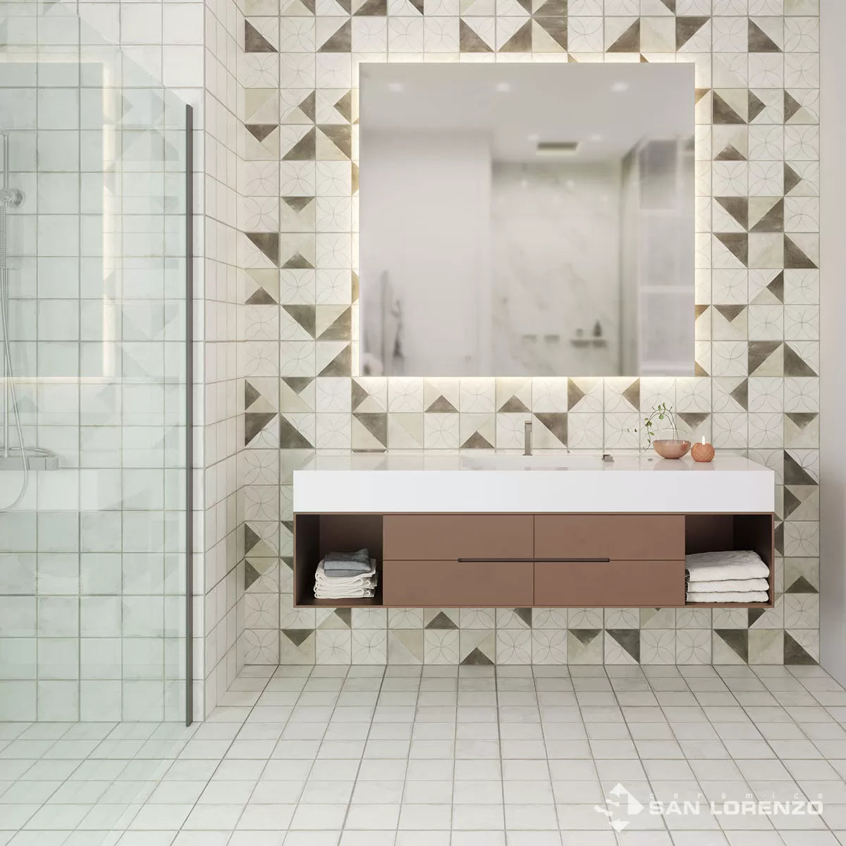 Flower Overlap - 45.3x45.3 - Ceramic - San Lorenzo - 1st (m2)