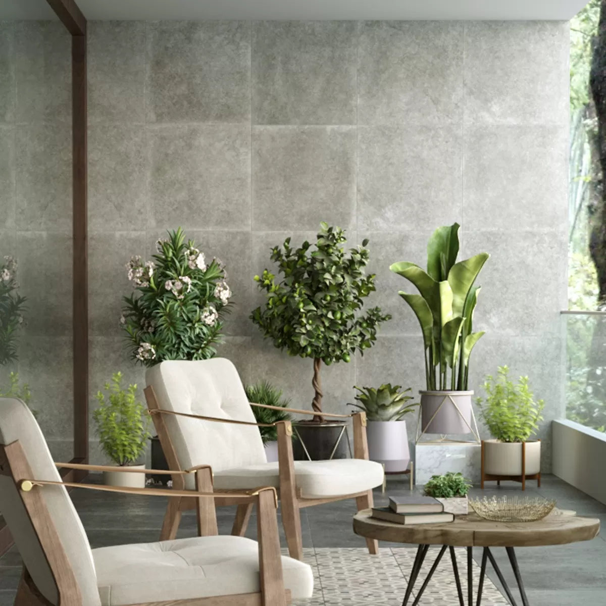 Urban Concrete Grey Antideslizante - 58x58 - Porcelanato - San Lorenzo - 1era (m2)