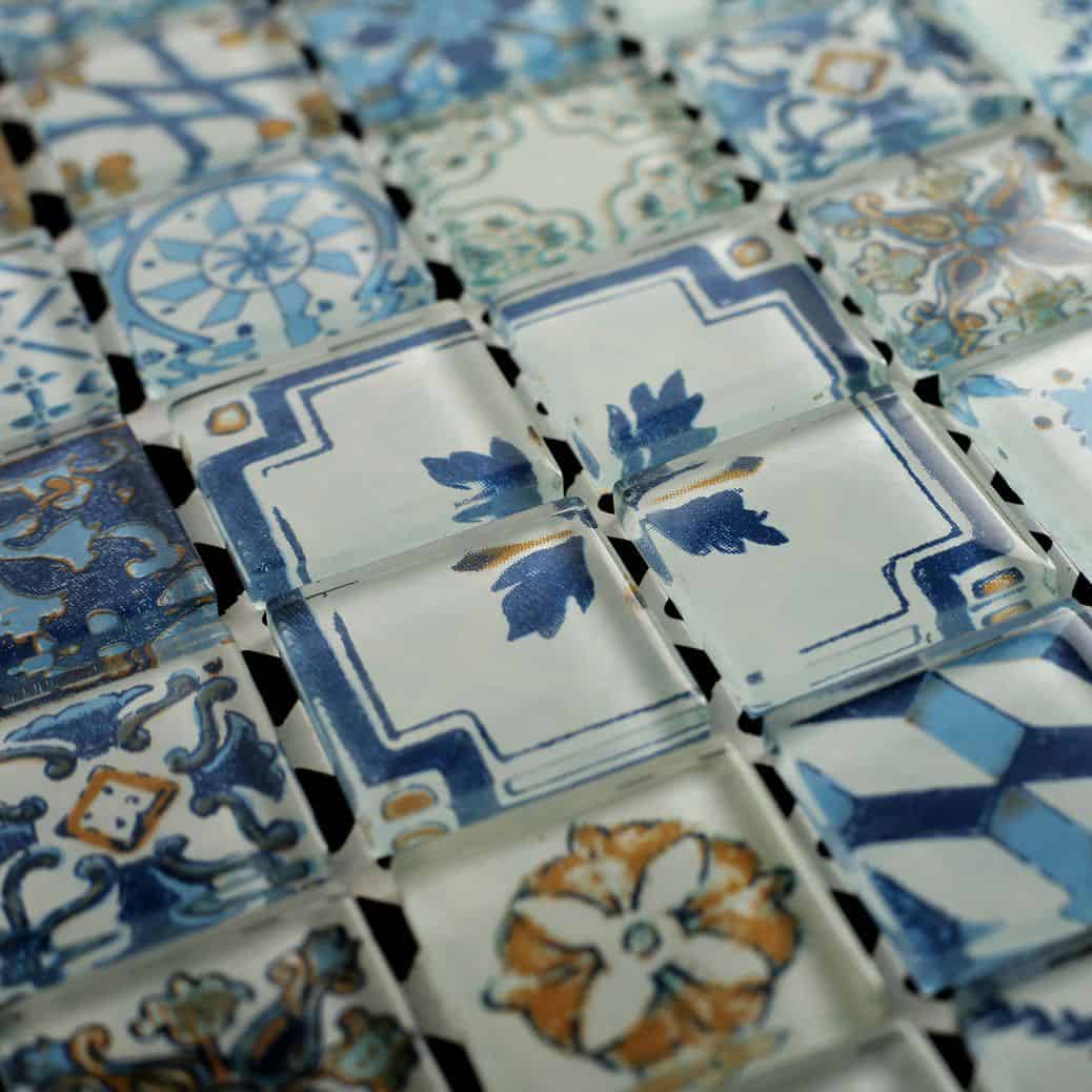 Venecita Lisboa Azul Brillante 28,5 X 28,5 (Pz.3,3X3,3) - Acuelera ( X PIEZA) - 1era