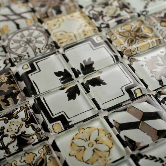 Venecita Lisboa Marron Brillante 28,5 X 28,5 (Pz.3,3X3,3) - Acuelera ( X PIEZA) - 1era