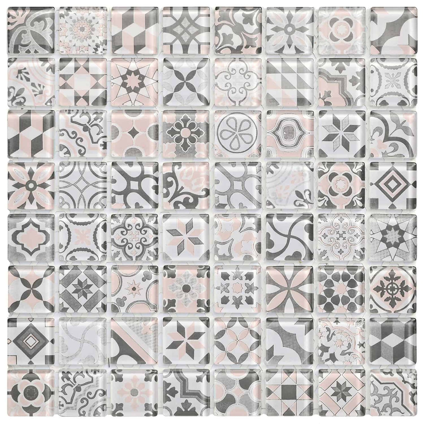 Venecita Santorini Rosa Brillante 28,5 X 28,5 (Pz.3,2X3,2) - Acuelera ( X PIEZA) - 1era