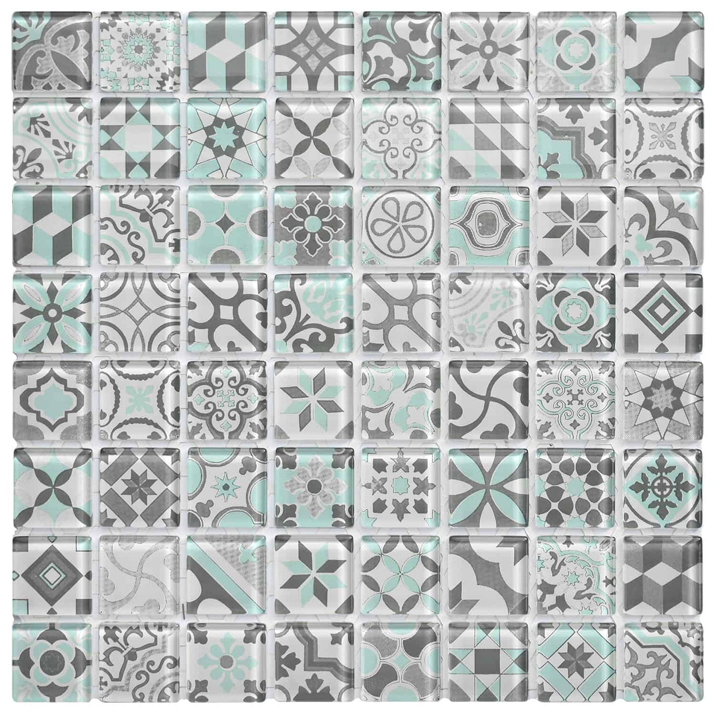 Venecita Santorini Verde Brillante 28,5 X 28,5 (Pz.3,2X3,2) - Acuelera ( X PIEZA) - 1era