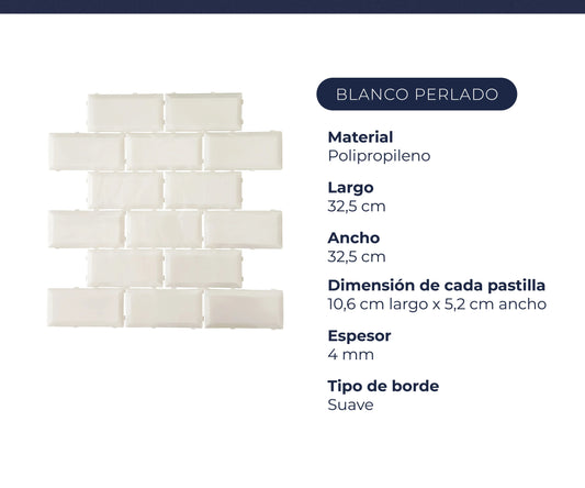 Subway Blanco perlado x m2