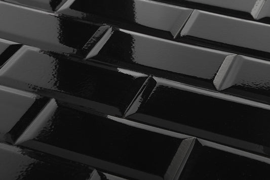 Subway New York Biselado Preto Negro Brillante 10 X 20 - Acuelera ( X M2) - 1era