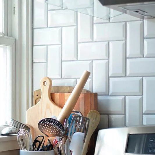 Subway New York Blanco Brillante 7,5 X 15 - Acuelera ( X M2) - 1era