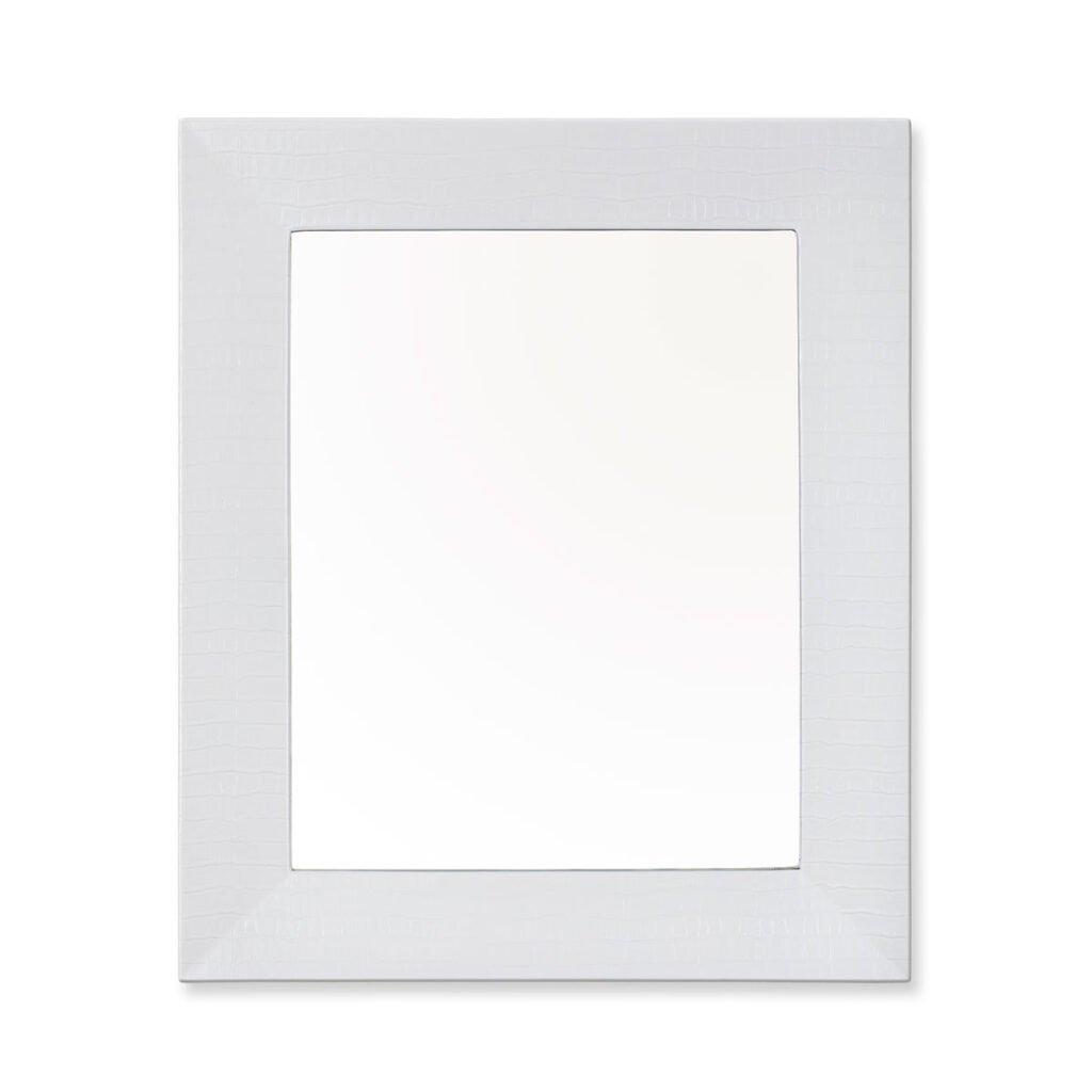Pottery White Cooked Leather Mirror