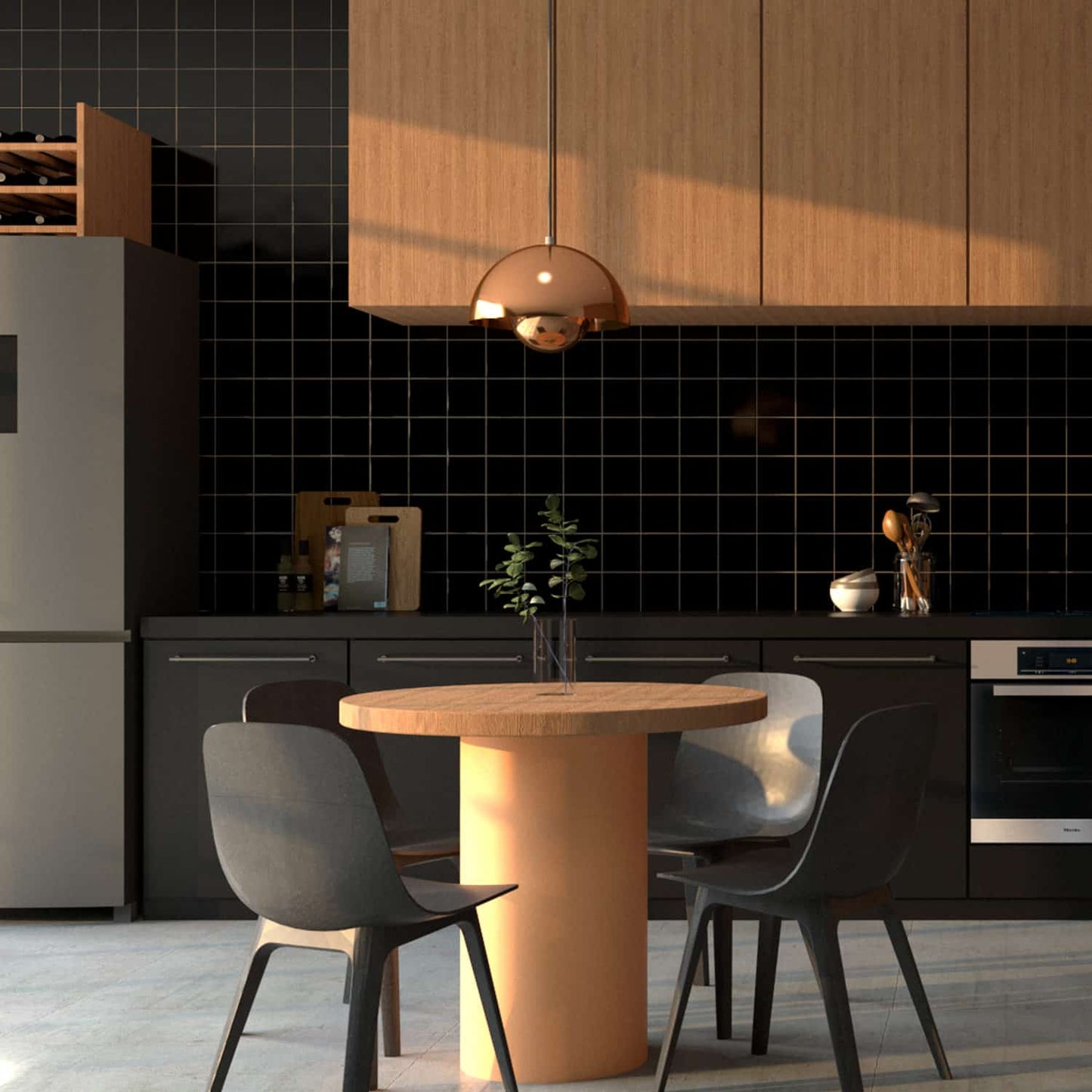 Azulejo Liso Negro Brillante 10,7 X 10,7 - Acuelera ( X PIEZA) - 1era