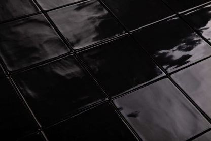 Antico Azulejo Negro Brillante 13 X13 - Acuelera ( X CAJA de 0,5 m2) - 1era