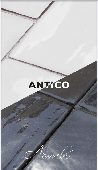 Antico Azulejo Negro Brillante 13 X13 - Acuelera ( X CAJA de 0,5 m2) - 1era