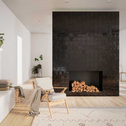 Antico Azulejo Negro Brillante 13 X13 - Acuelera ( X CAJA de 0,5 m2) - 1era