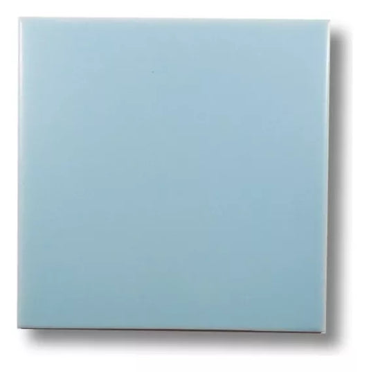 Azulejo Liso Satin Celeste Claro Brillante 10,3 X 10,3 - Acuelera ( X CAJA de 0,25 m2) - 1era