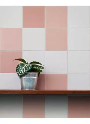 Azulejo Liso Satin Salmon Intenso Brillante 10,3 X 10,3 - Acuelera ( X CAJA de 0,25 m2) - 1era