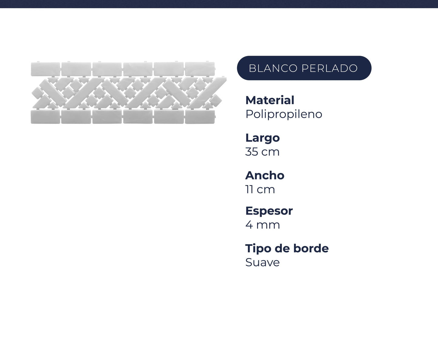 Guarda Angosta Blanco Perlado