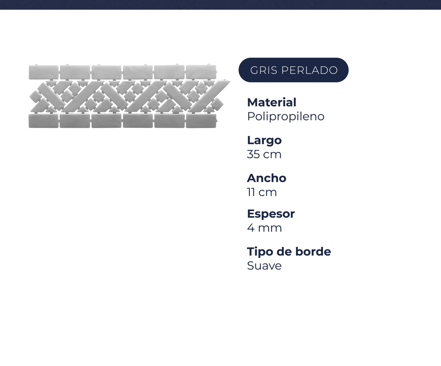 Guarda Angosta Gris Perlado