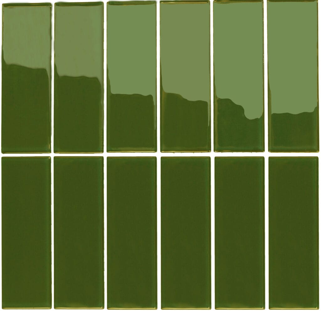 Brick Strip Tayi Verde Olivo Brillante 26,5 X 27,5 (Pz.4,4X13,2) - Acuelera ( X PIEZA) - 1era