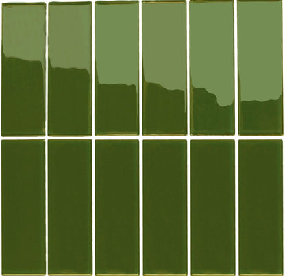 Brick Strip Tayi Verde Olivo Brillante 26,5 X 27,5 (Pz.4,4X13,2) - Acuelera ( X PIEZA) - 1era