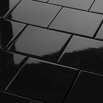 Azulejo Liso Negro Brillante 10,7 X 10,7 - Acuelera ( X PIEZA) - 1era