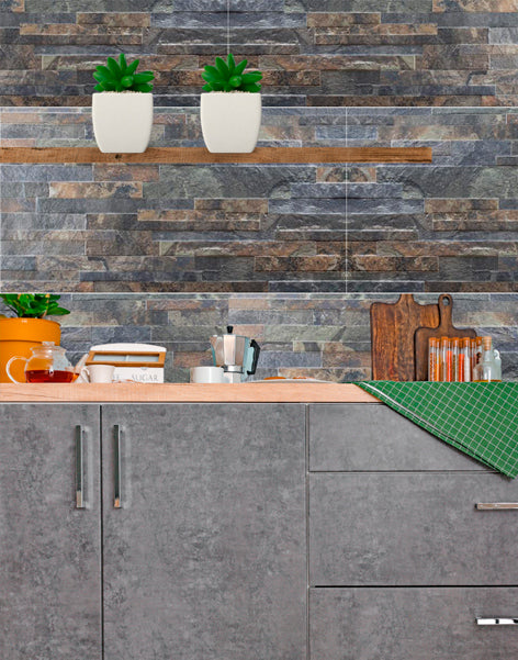 Helle Ölsteinmauer – 31 x 53 – Lourdes-Keramik – 1. Stock (m2)