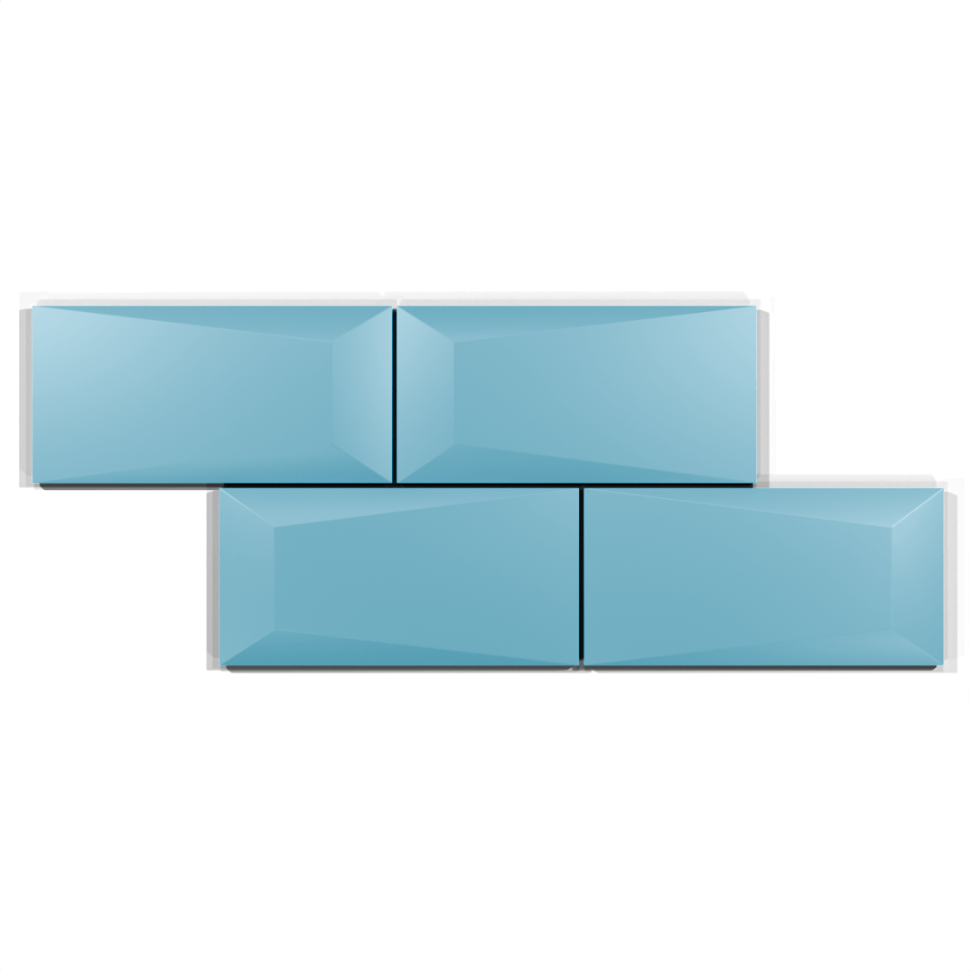 Subway Mini Bisel Punta Celeste Mate - 1era