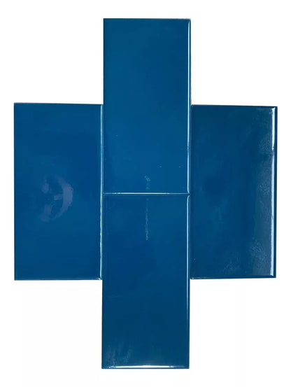 Subway Destonalizado Liso Azul Petroleo Brillante 7,5 X 15 - Acuelera ( X M2) - 1era