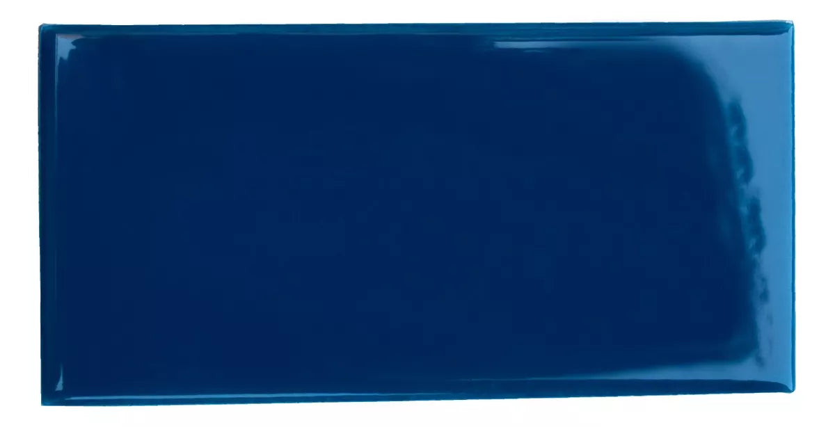 Subway Destonalizado Liso Azul Petroleo Brillante 7,5 X 15 - Acuelera ( X M2) - 1era