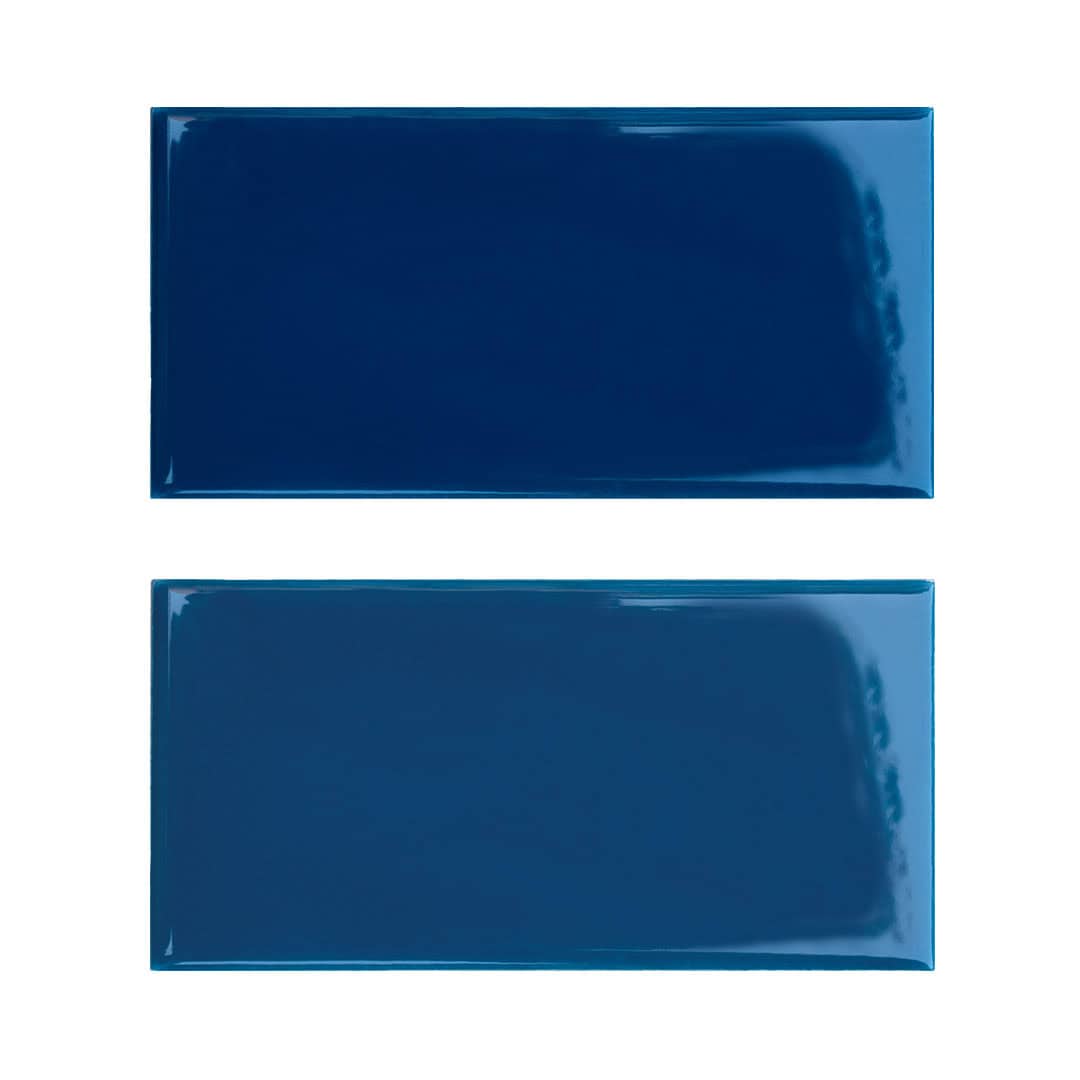 Subway Destonalizado Liso Azul Petroleo Brillante 7,5 X 15 - Acuelera ( X M2) - 1era