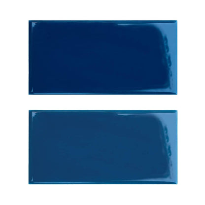 Subway Destonalizado Liso Azul Petroleo Brillante 7,5 X 15 - Acuelera ( X M2) - 1era