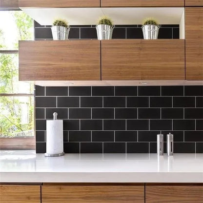 Subway Liso Negro Mate / Satinado 7,5 X 15 - Acuelera ( X M2) - 1era