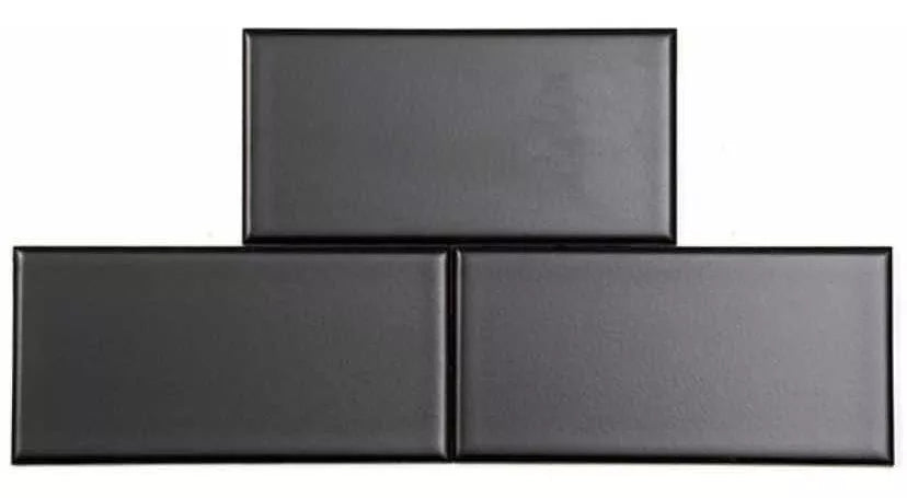 Subway Liso Negro Mate / Satinado 7,5 X 15 - Acuelera ( X M2) - 1era