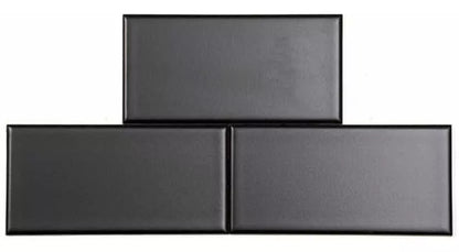 Subway Liso Negro Mate / Satinado 7,5 X 15 - Acuelera ( X M2) - 1era