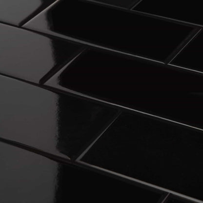 Subway Liso Negro Mate / Satinado 7,5 X 15 - Acuelera ( X M2) - 1era