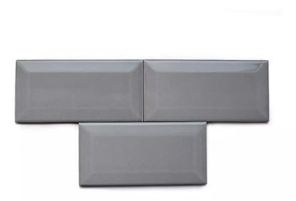 Subway New York Biselado Cinza Gris Brillante 10 X 20 - Acuelera ( X M2) - 1era