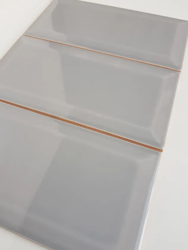 Subway New York Biselado Cinza Gris Brillante 10 X 20 - Acuelera ( X M2) - 1era