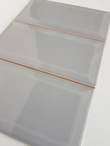 Subway New York Biselado Cinza Gris Brillante 10 X 20 - Acuelera ( X M2) - 1era