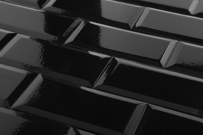 Subway New York Biselado Preto Negro Brillante 10 X 20 - Acuelera ( X M2) - 1era