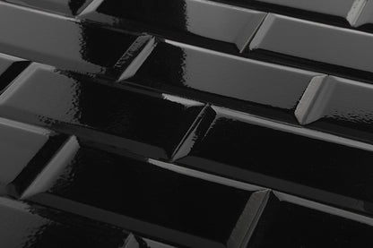 Subway New York Biselado Preto Negro Brillante 10 X 20 - Acuelera ( X M2) - 1era