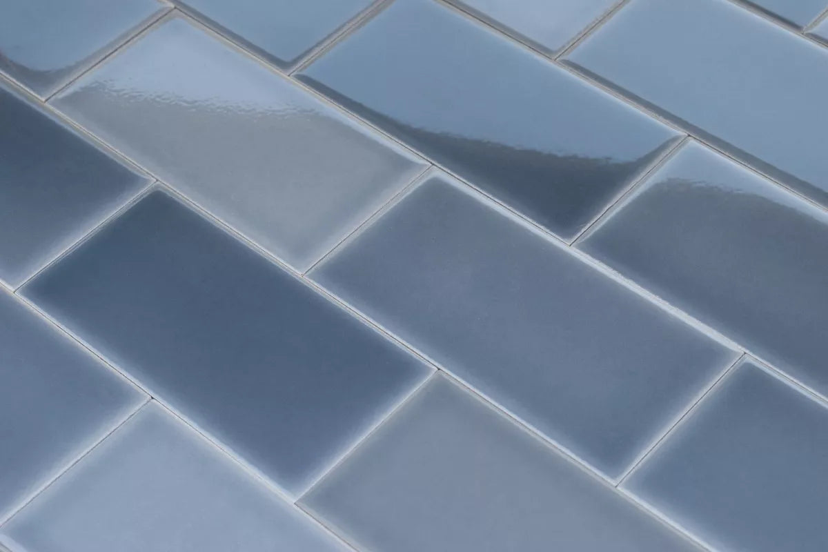 Subway Destonalizado Liso Gris Brillante 7,5 X 15 - Acuelera ( X M2) - 1era