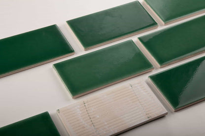 Subway Destonalizado Liso Verde Ingles Brillante 7,5 X 15 - Acuelera ( X M2) - 1era