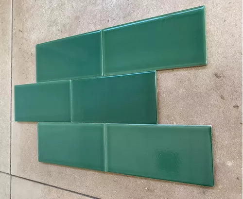 Subway Destonalizado Liso Verde Ingles Brillante 7,5 X 15 - Acuelera ( X M2) - 1era