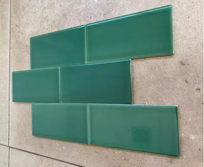 Subway Destonalizado Liso Verde Ingles Brillante 7,5 X 15 - Acuelera ( X M2) - 1era